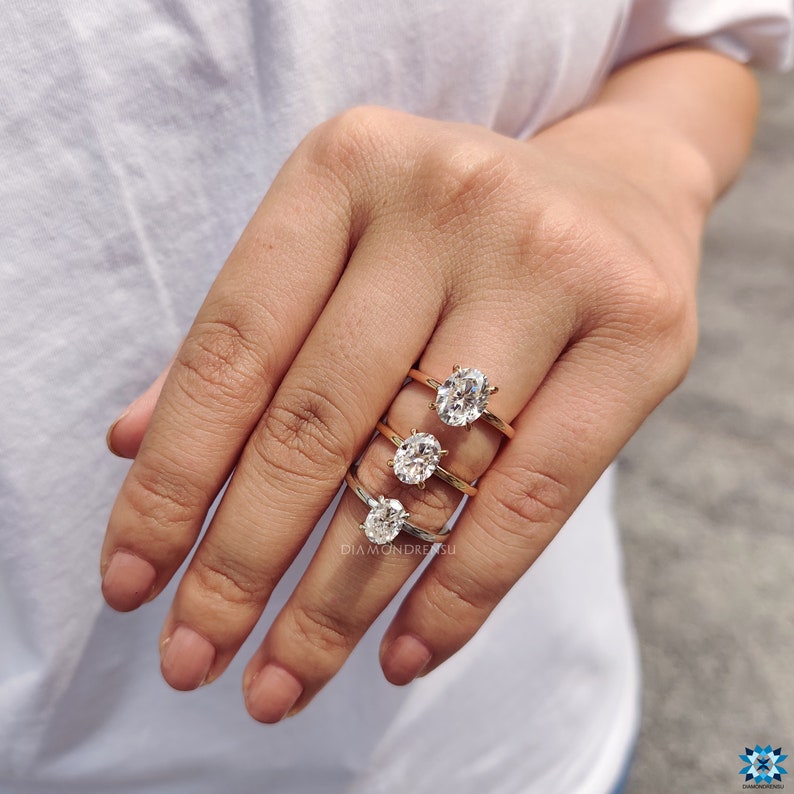 oval moissanite ring for women
