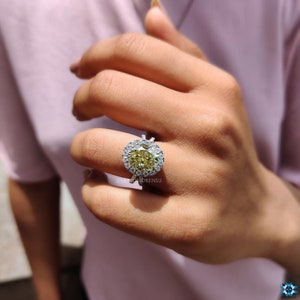 Pave Round Cut Band 2 Tone engagement ring White and yellow Gold engagement ring