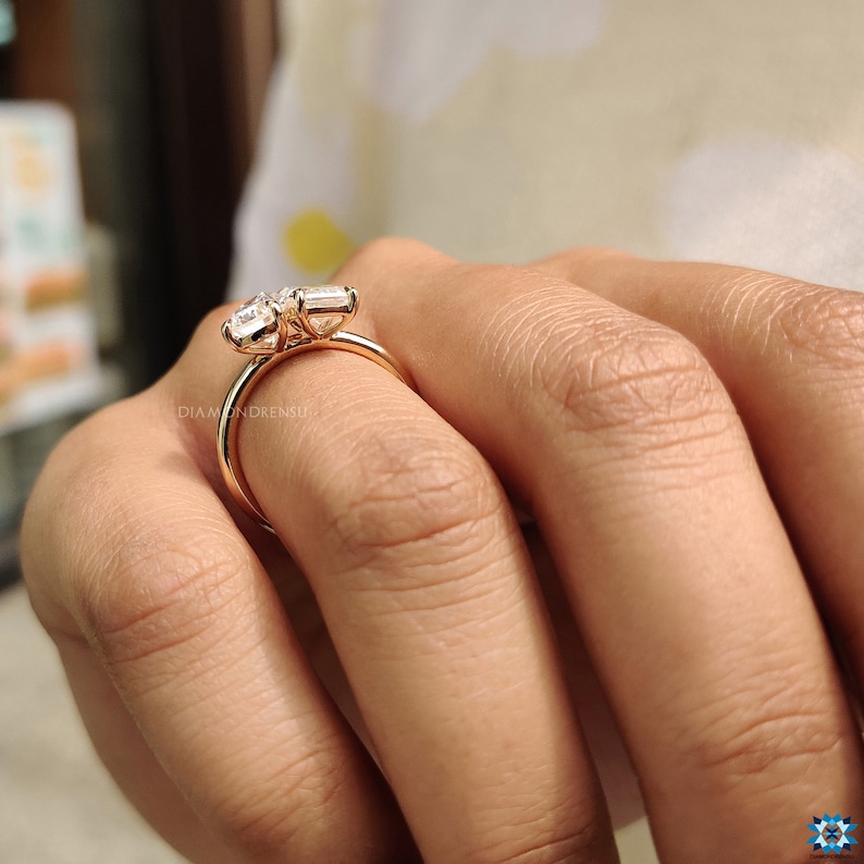 toi et moi moissanite wedding ring