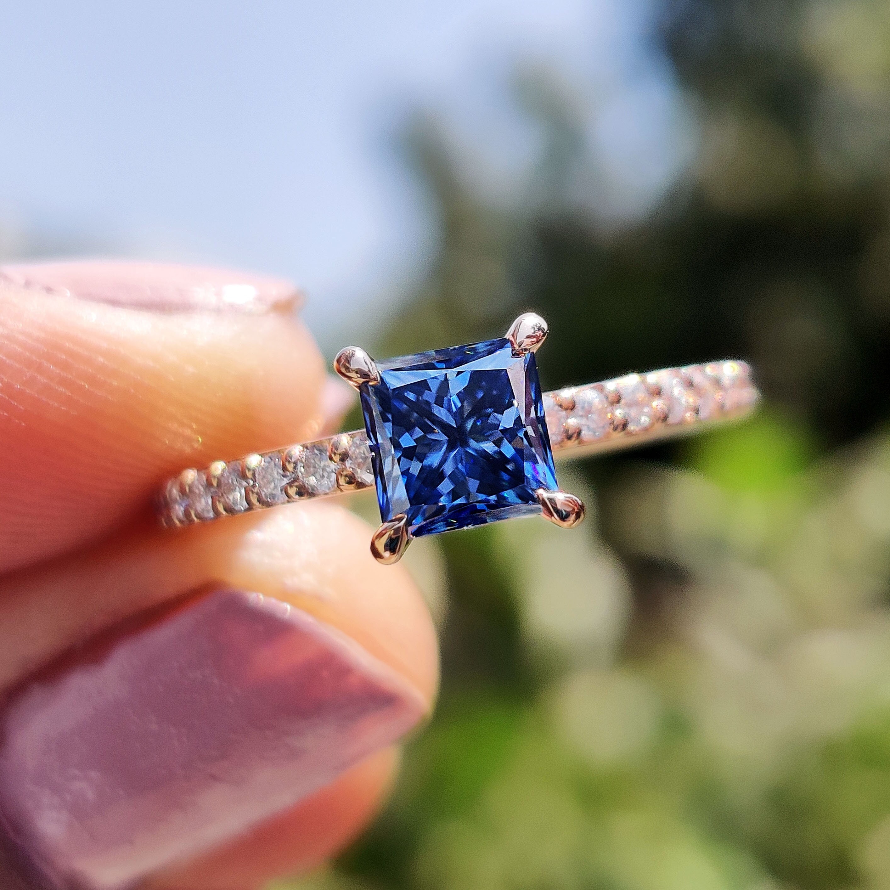 Minimalist Princess Cut Sapphire Engagement Rings - Harmony No. 14 – Segal  Jewelry