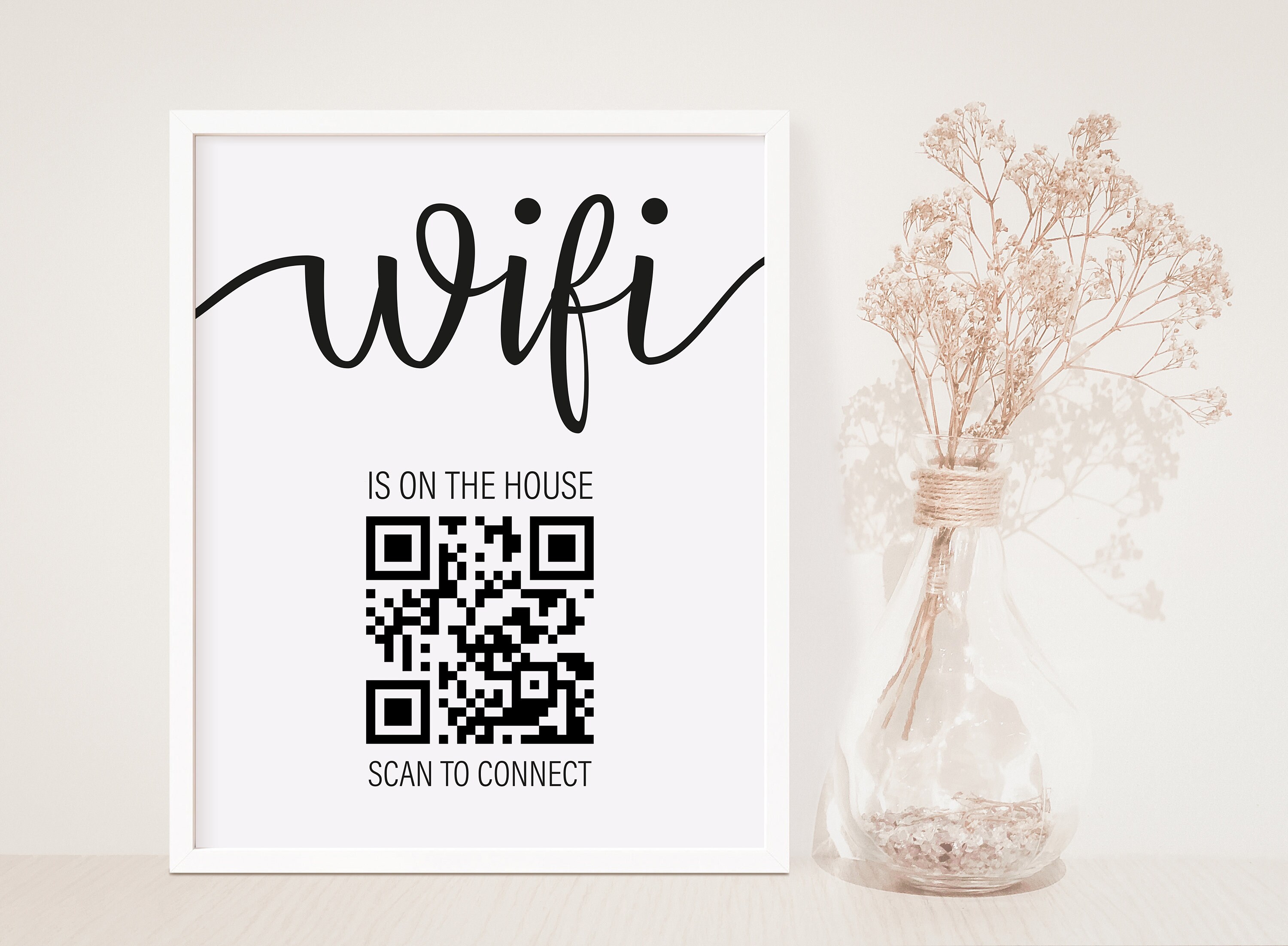 Wifi QR Code Print Personalised Wifi Print Airbnb Prints A5 Etsy UK