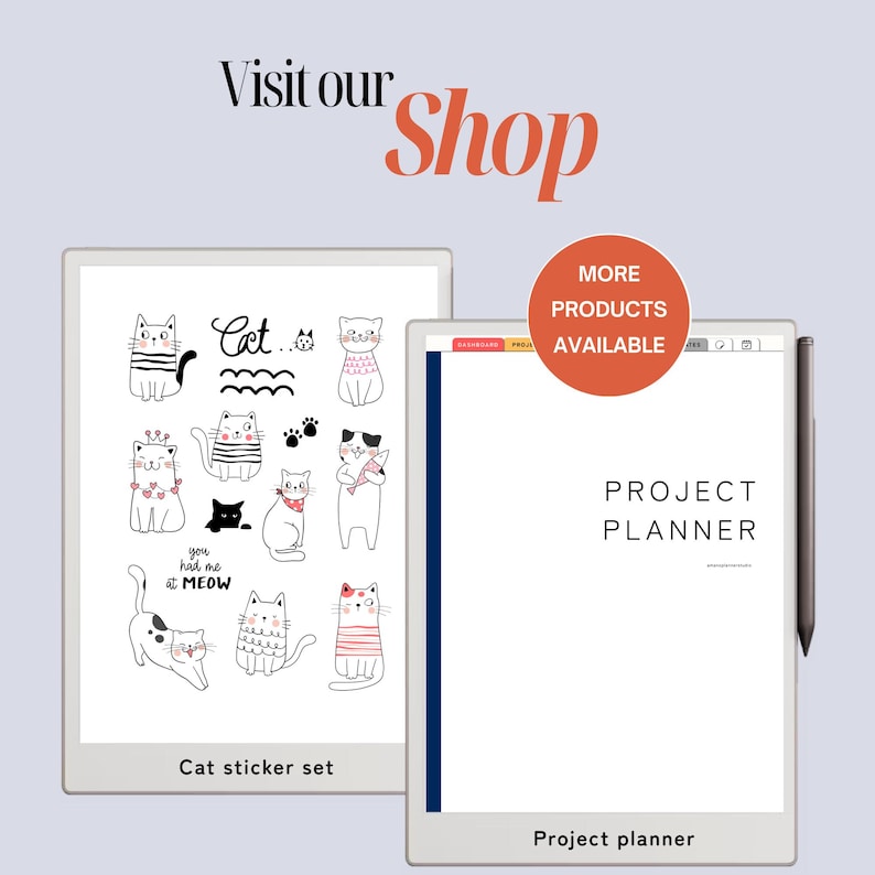 Daily Planner & Life Book for reMarkable Paper Pro, Techonichi Japanese style, quarterly monthly weekly, list tracker, meeting project notes image 20