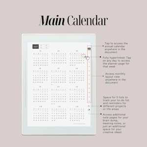 Weekly Planner Techo for Supernote Nomad & A6X, 2027 2026, Japanese planner, quarterly monthly weekly, with lists, notes index, moon phases image 2