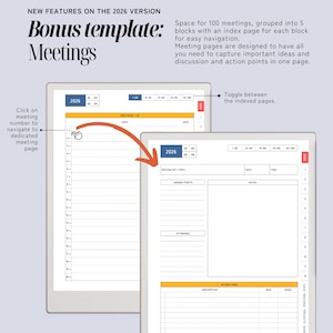 Daily Planner & Life Book for reMarkable Paper Pro, Techonichi Japanese style, quarterly monthly weekly, list tracker, meeting project notes image 13