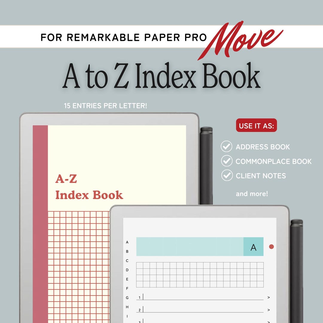 A to Z Index Book for Remarkable Move, Address Book, Commonplace ...