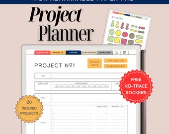Projektplaner für ReMarkable Paper Pro, verknüpftes PDF mit Farbe, Ziele setzen, Projektmanagement, Aufgabenmanagment, agil inspiriert