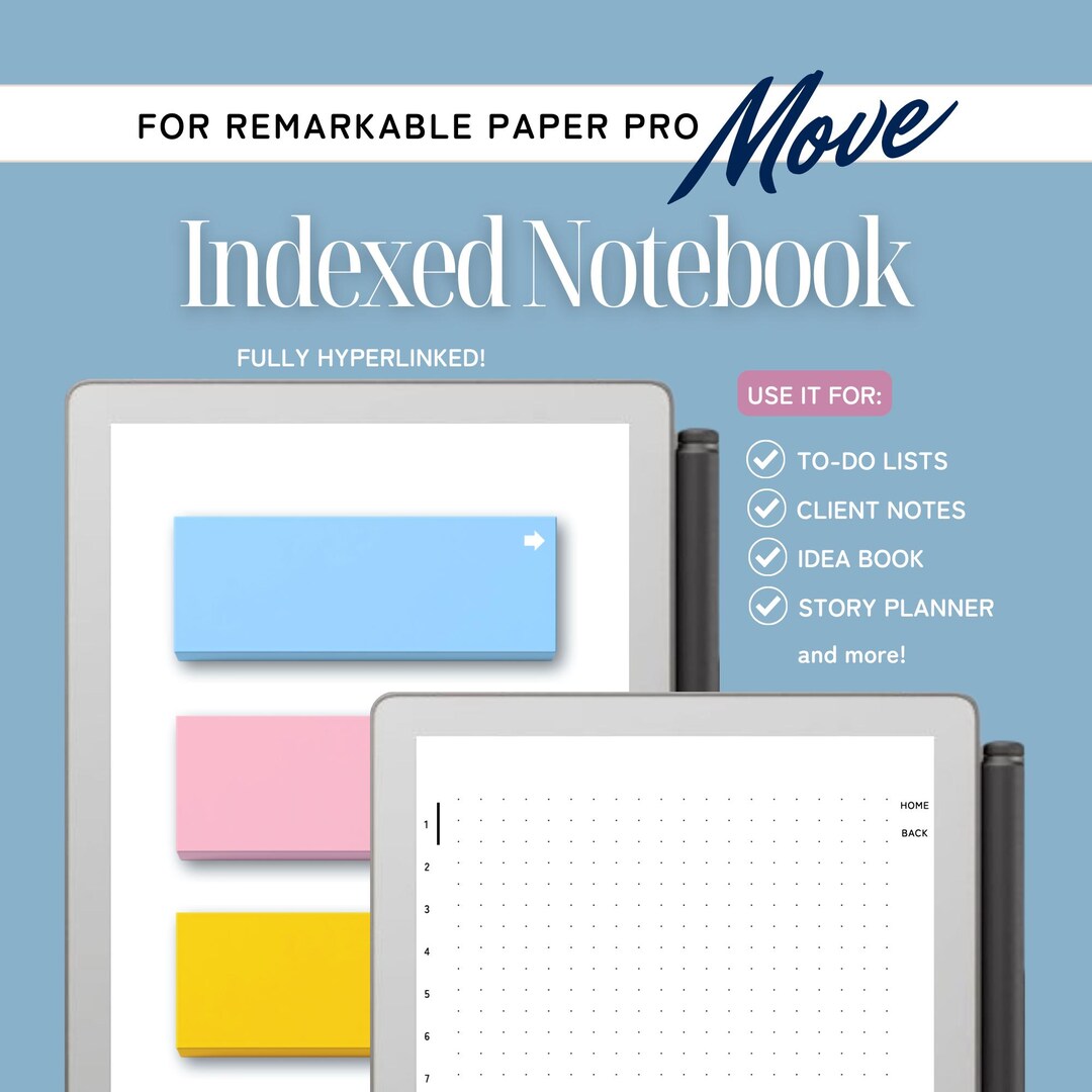 Indexed Notebook App Indexed Notebook for Remarkable Move, To-do List, Idea Brain Dump ...