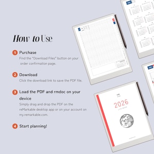 Daily Planner & Life Book for reMarkable Paper Pro, Techonichi Japanese style, quarterly monthly weekly, list tracker, meeting project notes image 18
