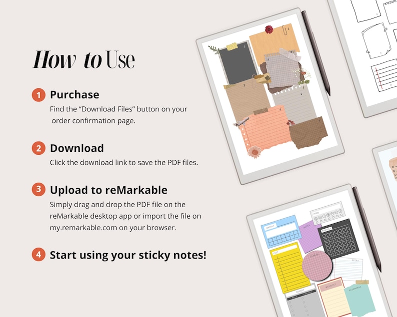 Tracing Sticky Notes Digital Template for Remarkable Paper Pro, Post It ...