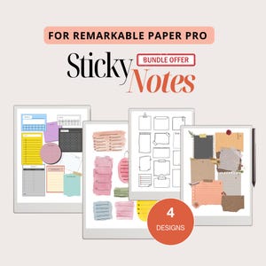 Plantilla digital de notas adhesivas de seguimiento para Remarkable Paper Pro, notas adhesivas, plantilla de descarga de ideas, plantilla de lista de tareas