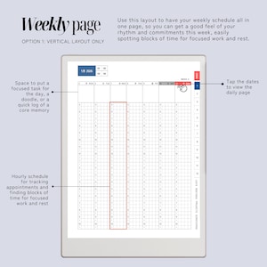 Daily Planner & Life Book for reMarkable Paper Pro, Techonichi Japanese style, quarterly monthly weekly, list tracker, meeting project notes image 7