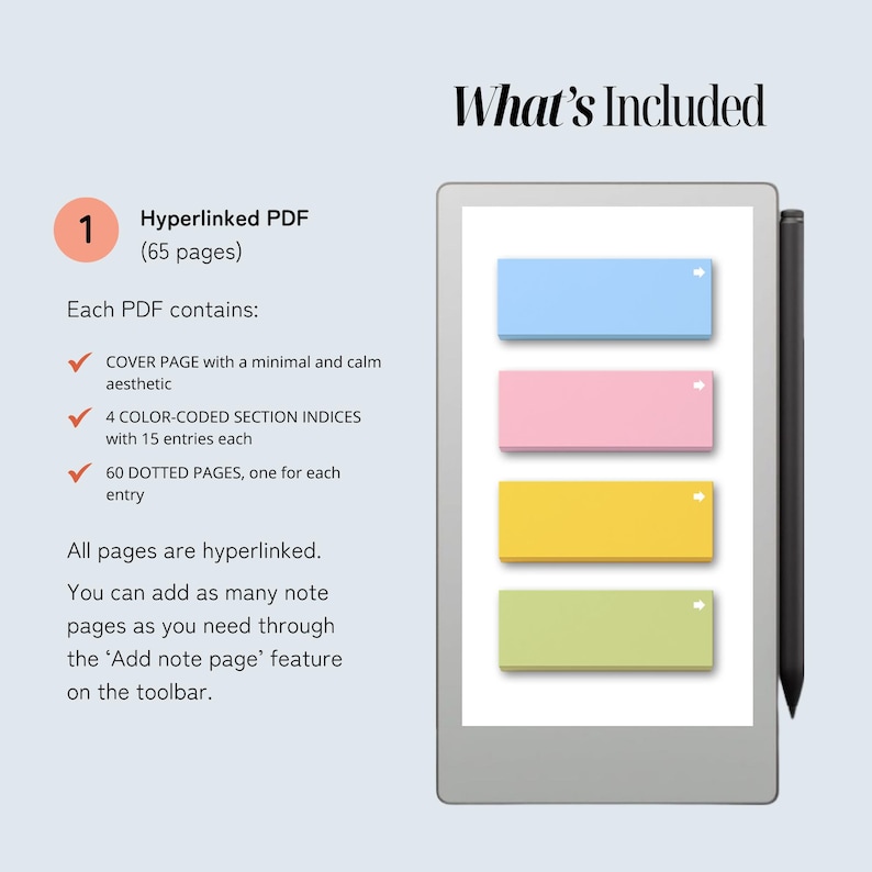 Indexed Notebook App Indexed Notebook for Remarkable Move, To-do List, Idea Brain Dump ...