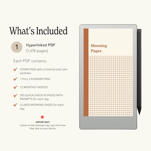 Morning Pages & Daily Journal for reMarkable Paper Pro Move, reflection, gratitude, mindfulness, brain dump, reusable annual template image 8