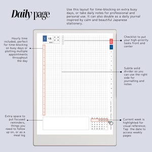 Daily Planner & Life Book for reMarkable Paper Pro, Techonichi Japanese style, quarterly monthly weekly, list tracker, meeting project notes image 10