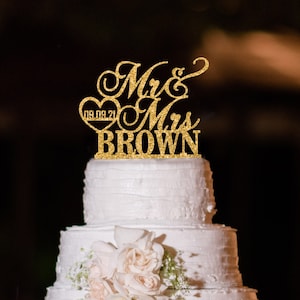 Wedding Cake Topper, Mr and Mrs Cake Topper for Wedding, Custom Cake Topper, Rustic Cake Topper, Wedding Décor, Bridal Shower image 10