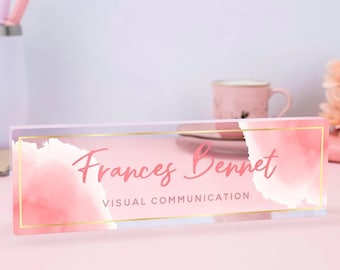 Desk Name Plate, Acrylic Desk Name Plate for Women, Custom Desk Plaque Office Decor, Professional Gift for Boss, Office Gifts Promotion Gift