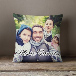 Custom Pillow Case Personalized Pillow, Throw Photo Pillow, Polyester, Canvas or Sequin - New Home Décor, Housewarming Gifts, Photo Gift