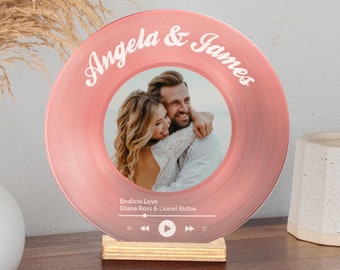 Custom Photo Vinyl Record, Acrylic Song Plaque, Personalized Gift for Her, Wife, Anniversary Gift for Him, Birthday Gift for Her Couple Gift