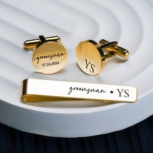 Personalized Tie Clip & Cufflinks, Groomsmen Gifts Wedding, Engraved Cufflinks and Tie Clip Set, Groomsmen Gift Set, Groomsmen Proposal