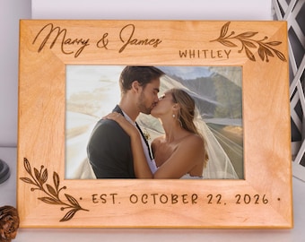 Custom Frame, Personalized Picture Frame, Wedding Gift Photo Frame Engraved, Housewarming Gifts for the Couples, Anniversary Gifts