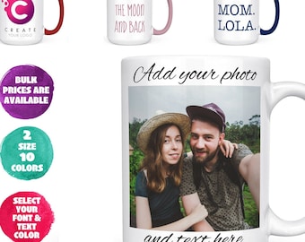 Custom Mug Personalized Mug, Custom Coffee Mug BULK PRICES - Personalized Photo Mug, ADD Picture, Logo, or Text, Photo Gifts Birthday