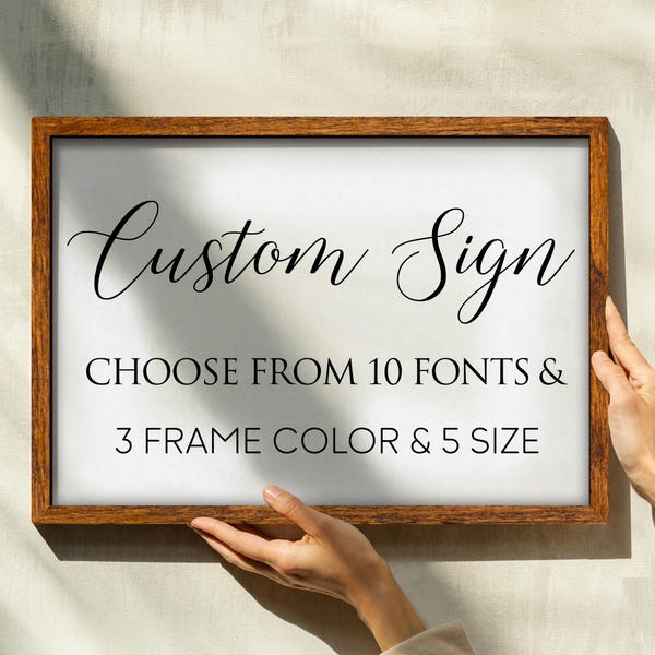 Custom Sign, Personalized Sign Wall Art Home Decor, Make Your Own Sign, Customize Sign with Your Own Text for Home Gift, Business Quote Sign