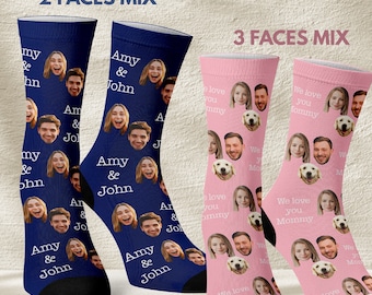 Custom Socks, Personalized Face Socks, Personalized Gifts for Him, Custom Gifts for Dad, Birthday Gifts for Men, Photo Sock, Father's Day