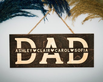 Dad Gifts from Daughter, Personalized Gift for Dad, Custom Dad Gift, Custom Dad Sign, Dad Wood Sign, Dad Wooden Sign w Kids Names