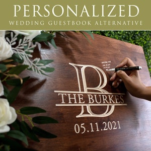 Wedding Guest Book Alternative, Custom Wedding Welcome Sign, Personalized Guest Book, Wood Wedding Signs, Wedding Decor for Couples image 7