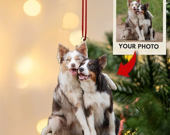 Dog Ornament Personalized Pet Ornament with Pet's Photo, Custom Dog Ornament Christmas Gift, Personalized Dog Ornament Custom Pet Ornament