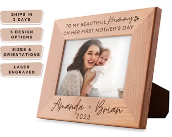 Mothers Day Gifts for Mom, Personalized Picture Frame, Mom Frame, New Mom Gift, Photo Gifts for Mom, 1st Mothers Day Gifts for Wife