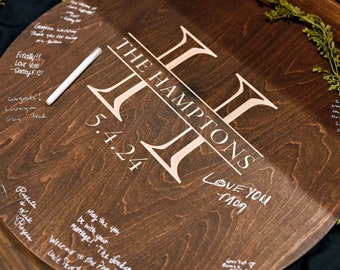 Wedding Guest Book Alternative, Wedding Signs, Wooden Guest Book Signs, Wedding Decor, Personalized Family Name Rustic Wooden Sign