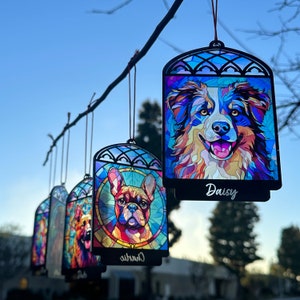 Pet Memorial Gift, Dog Memorial Gift Personalized Loss of Pet Sympathy Gift Suncatcher, Dog Breed Memorial Suncatcher, Gift for Dog Lovers