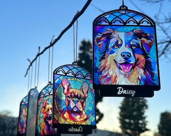 Pet Memorial Gift, Dog Memorial Gift Personalized Loss of Pet Sympathy Gift Suncatcher, Dog Breed Memorial Suncatcher, Gift for Dog Lovers