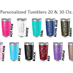 Personalized Tumbler, Custom Engraved Tumbler, Personalized Travel Mug, Stainless Steel Tumbler, Personalized Gift for Her, Birthday Gifts