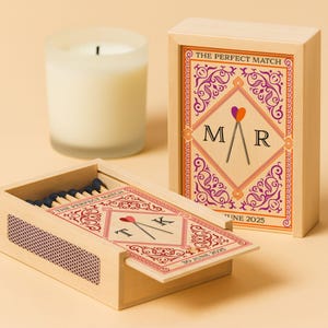 Personalized Engagement Gifts, Couples Matchbox Large, Wedding Gift for Couple, Housewarming Gift, Anniversary Gifts, Bridal Shower Gift
