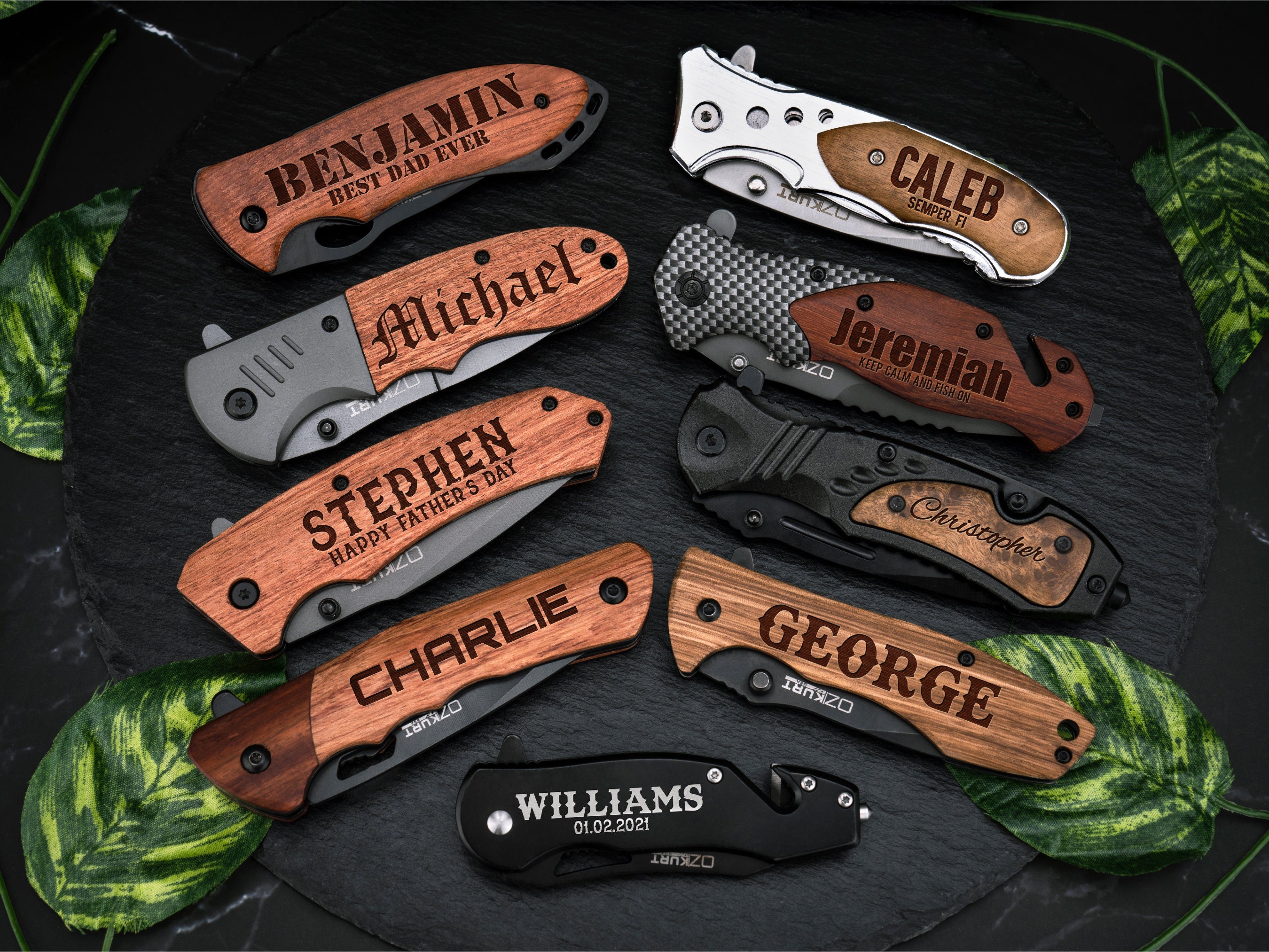 Custom Groomsmen Knife with Personalized Box - Groovy Groomsmen Gifts