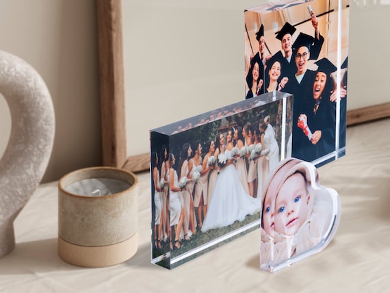 Photo Gifts for Couples, Custom Picture Frame, Acrylic Photo Block, Personalized Gifts for Her, Wedding Gifts for Couples Anniversary Gift
