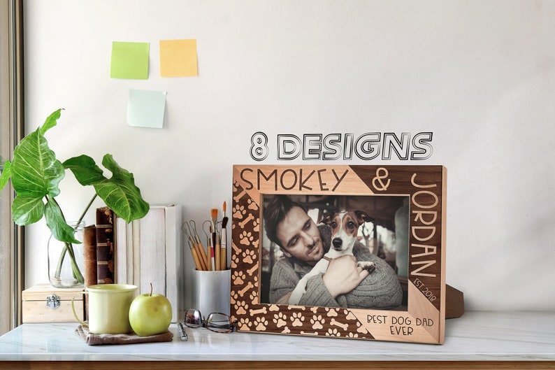 Dog Dad Gifts, Personalized Gift for Dad, Personalized Picture Frame for Dad, Birthday Gifts for Dad from Daughter, Husband Gift image 1