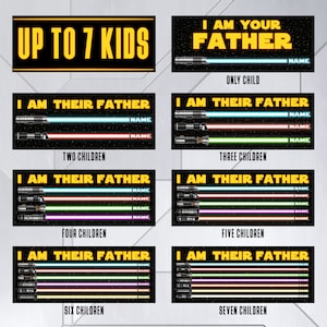 I Am Their Father Sign, Personalized Gifts for Dad from Daughter, Dad Birthday Gift, Custom Lightsaber Sign, Dad Gift from Kids image 4