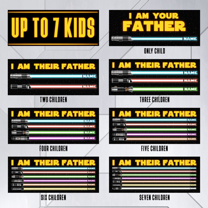 I Am Their Father Sign, Personalized Gifts for Dad from Daughter, Dad Birthday Gift, Custom Lightsaber Sign, Dad Gift from Kids image 4