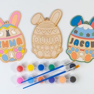 Personalized Easter Egg Paint Kit, Easter Gift for Kids, Easter Craft For Kids, Kids Paint Kit, DIY Wooden Paint Kit, Egg Brush Paint