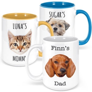 Custom Dog Mug, Dog Mom Gift, Dog Dad Gift with Pet Photo, Dog Lover Coffee Mug, Cat Mug Personalized, Dog Face Mug, Pet Mug, Pet Face Mug