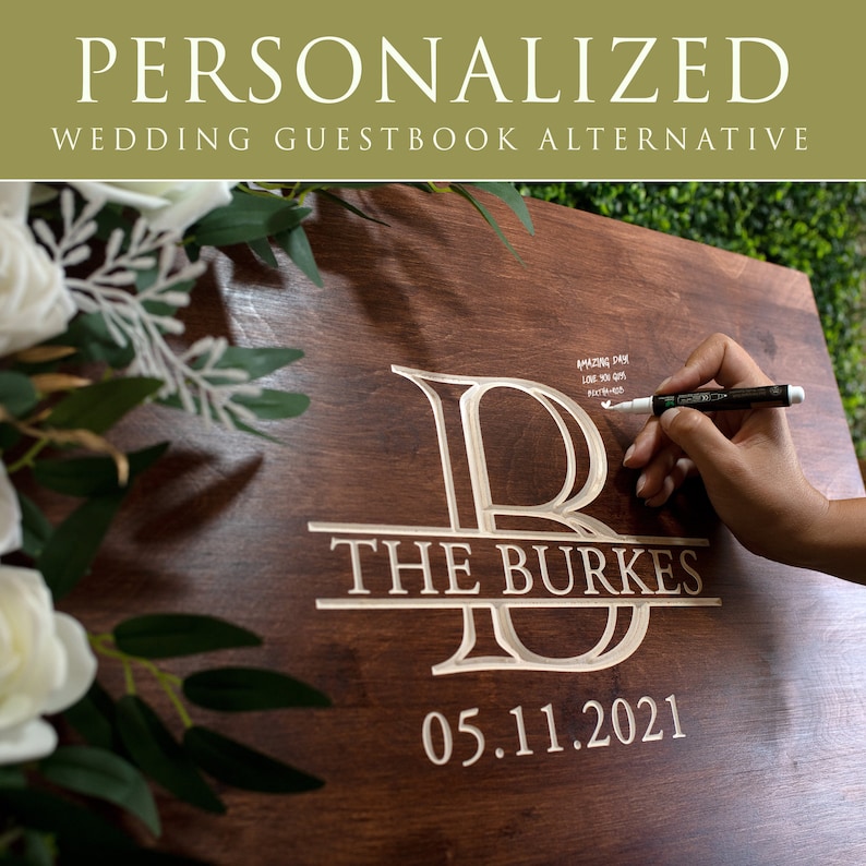 Wedding Guest Book Alternative, Custom Wedding Welcome Sign, Personalized Guest Book, Wood Wedding Signs, Wedding Decor for Couples image 7