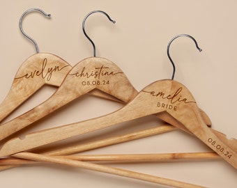 Bridesmaid Hangers Personalized, Wedding Hangers, Wedding Bridesmaid Gifts, Bridal Hanger Wood Engraved, Bridesmaid Hanger, Name Hanger