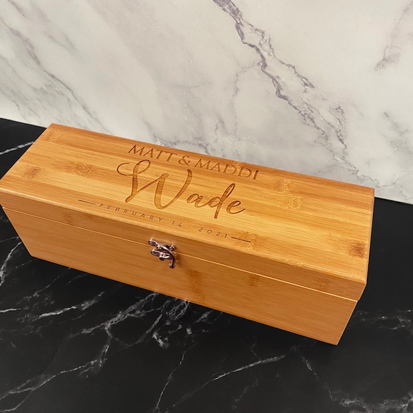 Personalized Wine Box Gift Set, Housewarming Gifts, Wedding Gift for Couple, Wedding Wine Box, Wine Gift, Couple Gift, Personalize Gift