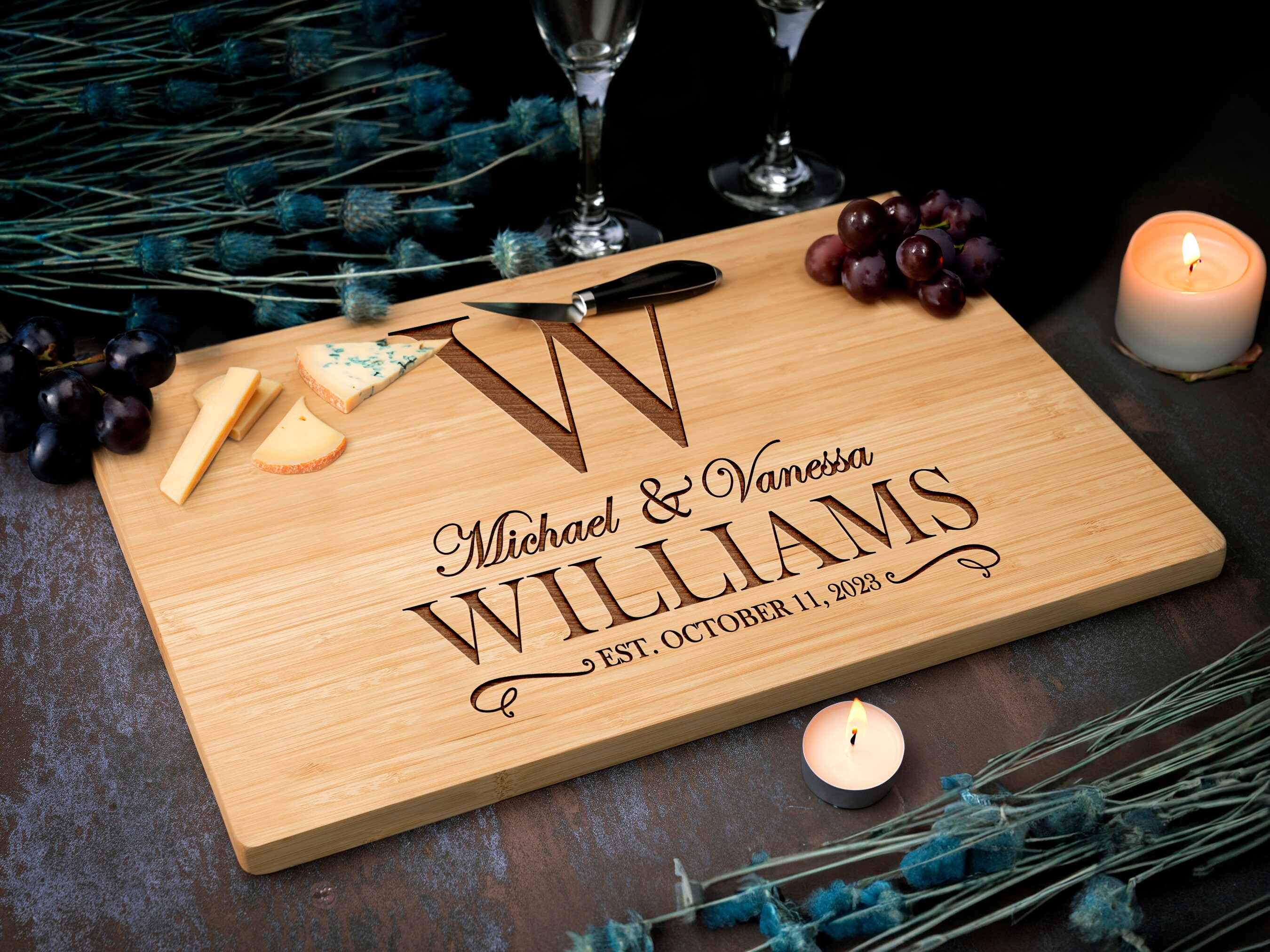 Personalized Cutting Board Engraved Cutting Board, Custom Cutting Board,  Wedding Gift, Housewarming Gift, Anniversary Gift, Engagement T2 