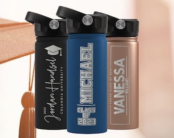 Graduation Gifts for Her, Him - Graduation Water Bottle w/ Straw Lid, Class of 2024 - Personalized Graduation Gifts, Seniors 2024 Grad