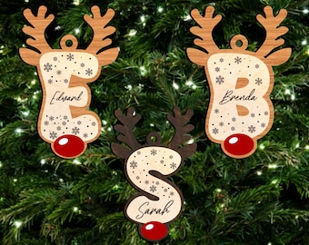 Christmas Stocking Tags, Custom Wooden Name Tag Ornament, Personalized Christmas Ornament, Letter Ornament, Personalized Stocking Name Tag