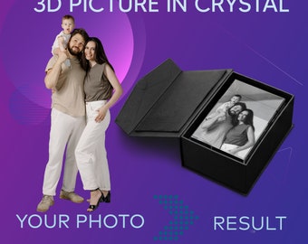 Custom 3D Crystal Photo With LED Base - Personalized Laser Engraved Gift For Anniversary, Birthday, Wedding - View #4